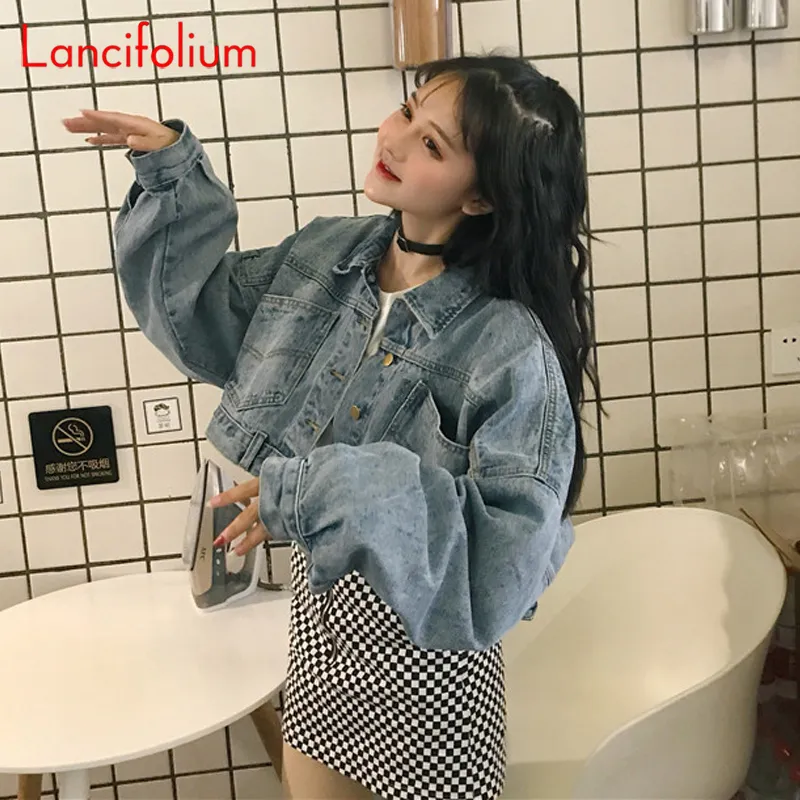 Cropped oversized jean jacket hotsell