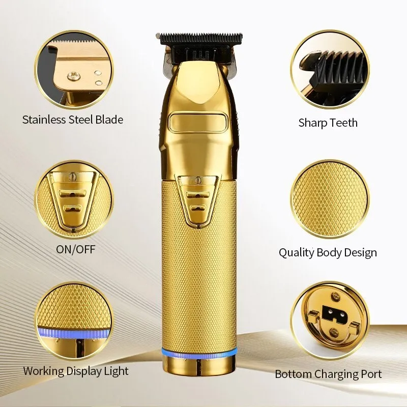 Gold Beard Trimmer Professional Gold Beard Trimmer For Men Barber  Rechargeable Hair Clipper Cordless Hair Cutting Powerful Machine Hair Beard  Trimmer 230508 From Kua07, $23.89 | DHgate.Com