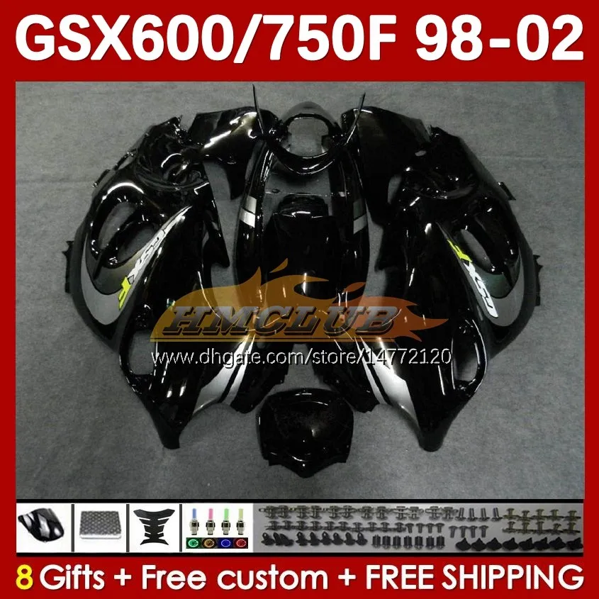 Corps pour Suzuki GSXF750 GSXF600 Katana GSXF 600 750 CC 600CC 750CC 1998 1999 2000 2001 2002 169NO.29 GSX750F GSXF-600 GSXF-750 GSX600F 98 99 00 01 02 Stock noir épaule