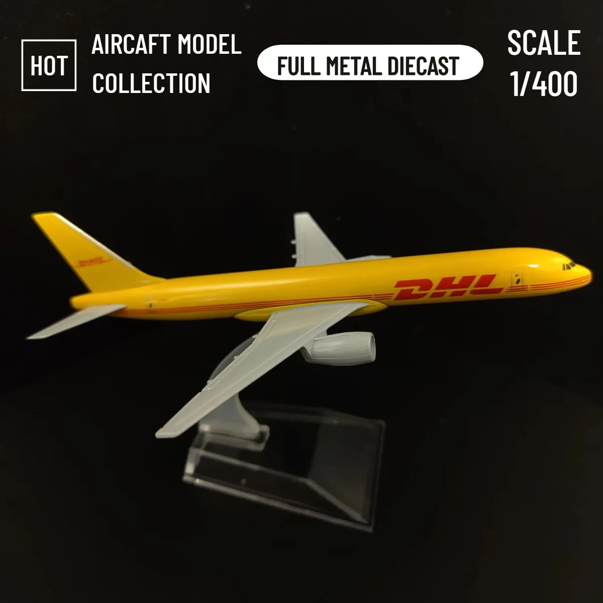 Modèle d'avion Échelle 1 400 Réplique d'avion en métal DHL Boeing 757 Avion moulé sous pression Modèle d'avion Avion Home Office Miniature Jouets pour enfants 230508