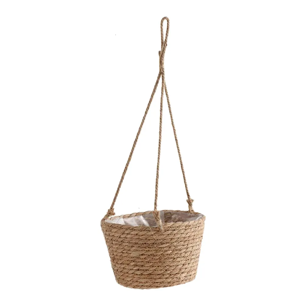 Hanging Planter Hanging Planter Straw Rope Woven Wall Hanging Plant  Storage Basket Flower Pot Hanger For Wall Decoration Countyard Garden  230508 From Long10, $9.03
