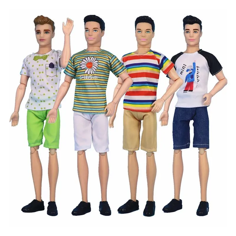 Ken Doll Clothes Shoes Fashion Daily Casual Wear Top+Pants Two-Pieces Suits  For Barbies