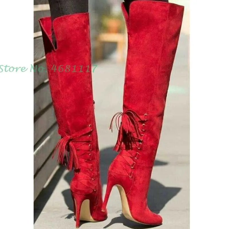 Stivali Rossi In Pelle In Pelle In Pelle In Pelle In Pelle In Pelle In Ginocchio Donne Da 136 74 DHgate