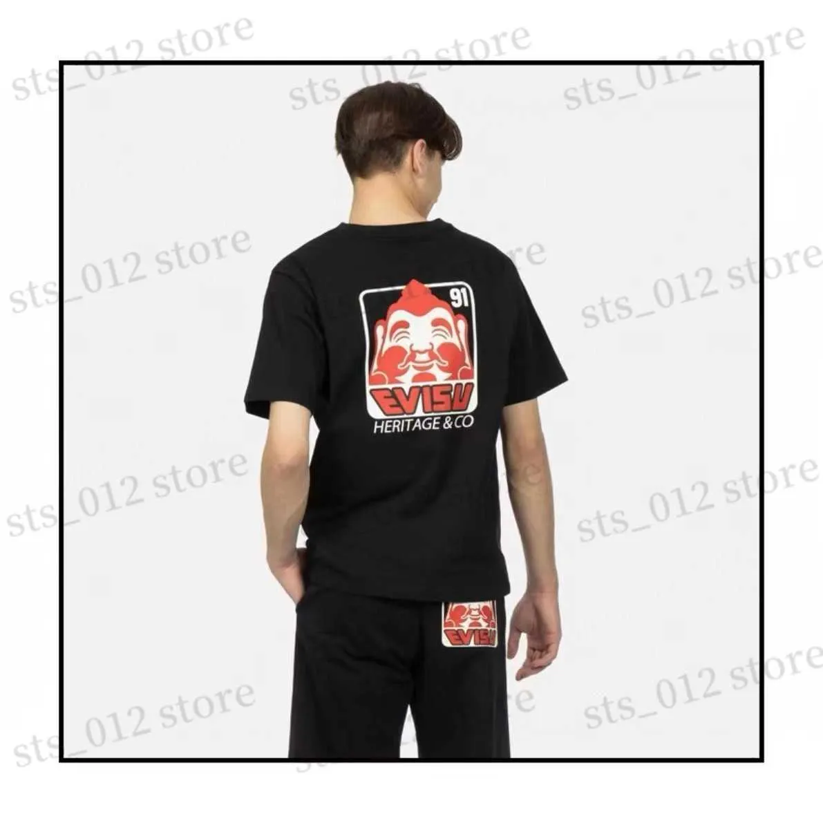 Men's T-Shirts 2023 Summer New Square Smiling Face Buddha Head Print Loose Relaxed Round Neck Short Sleeve Couple T230508