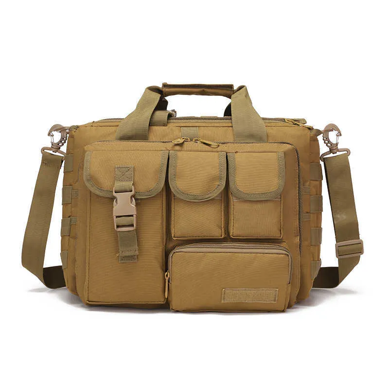 Backpacking Packs Military Backpack Tactical Molle Nylon Messenger Shoulder Bag Laptop Handbags Briefcase Outdoor Multifunction Climbing Bag P230508