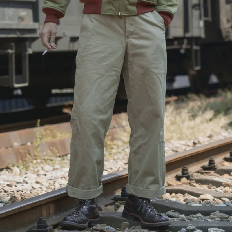 Khaki Chino Trousers: Mens Bronson 2024 Model US Army Classic