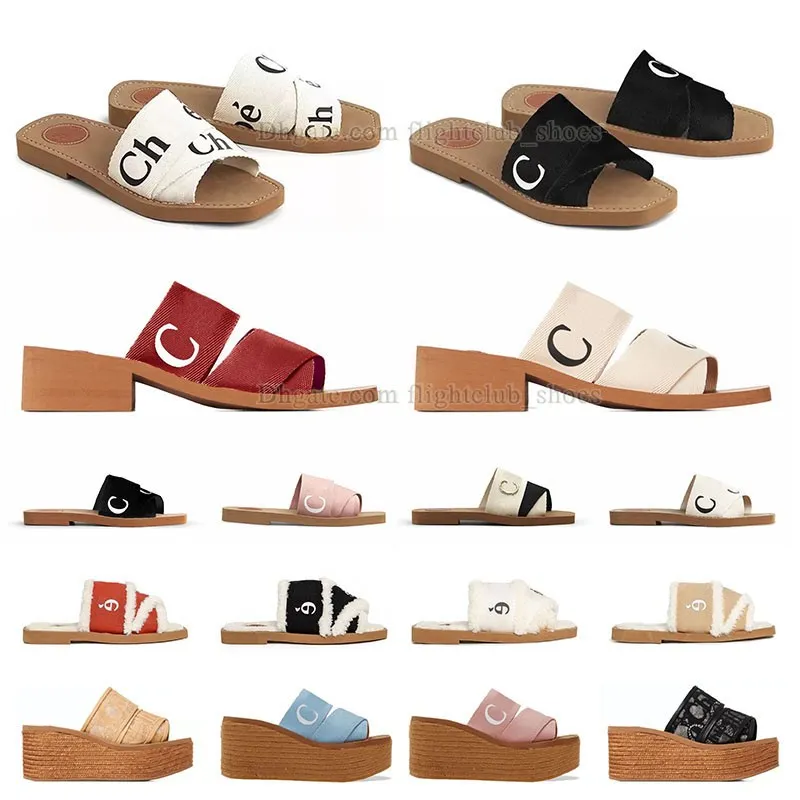 Célèbre ch sandals chan femme boisé mule plateurs pantoufles deigner femme glisses d'été noir blanc beige rose coach sandels lidies bureau plate-forme sandales sliders femmes