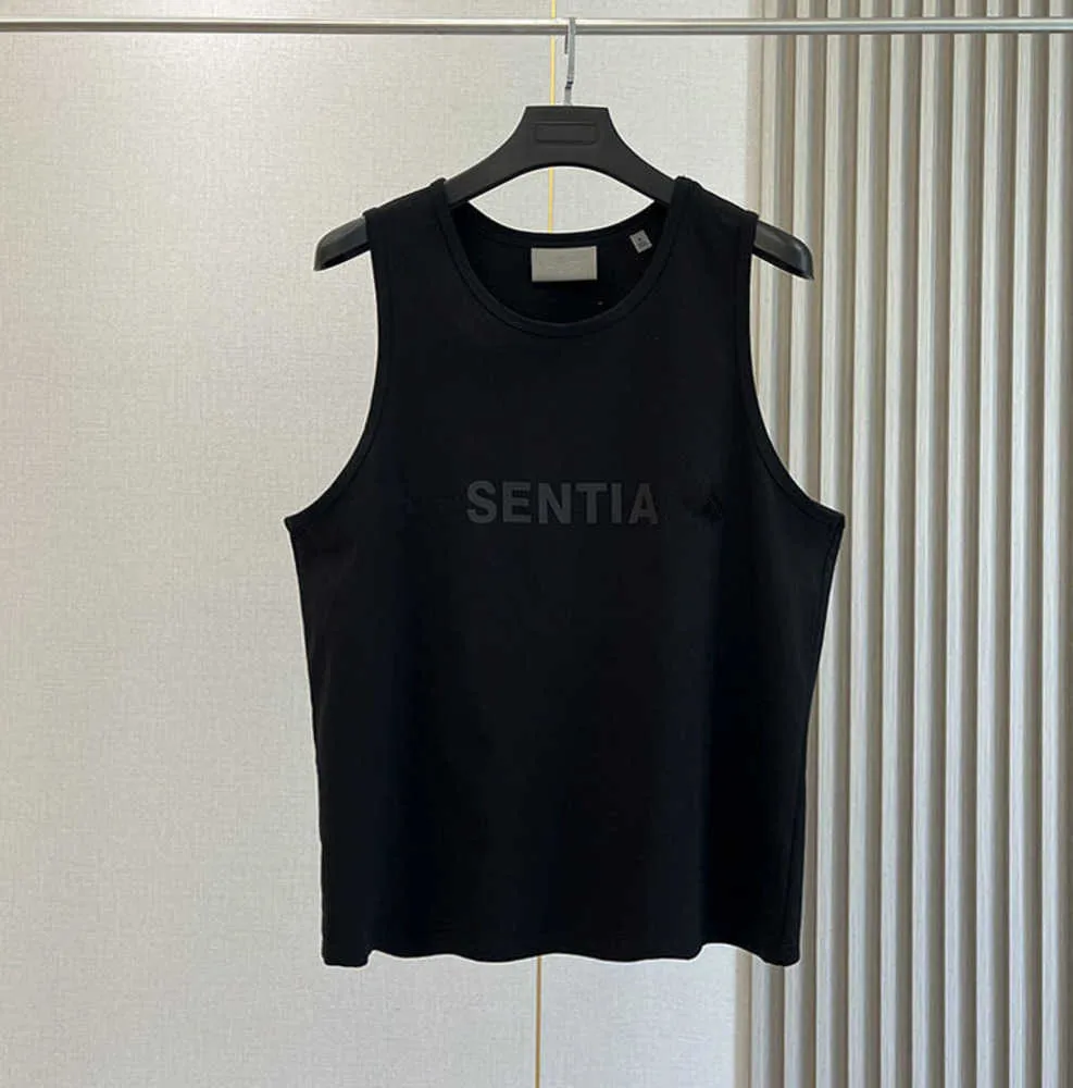 Camisa de diseñador T Essentail ank op tres dimensiones de silicona Carta Sin mangas Para hombre Mujeres Deportes s Sueltos Moda de verano Fitness s Ropa