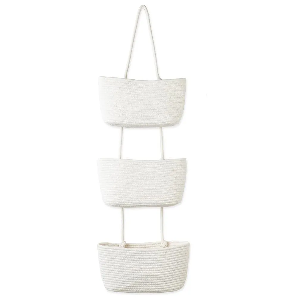 Storage Detachable Hanging Basket With 3 Pockets Multilayer Wall Hanging Storage Bag Organiser For Bedroom Bathroom Kitchen