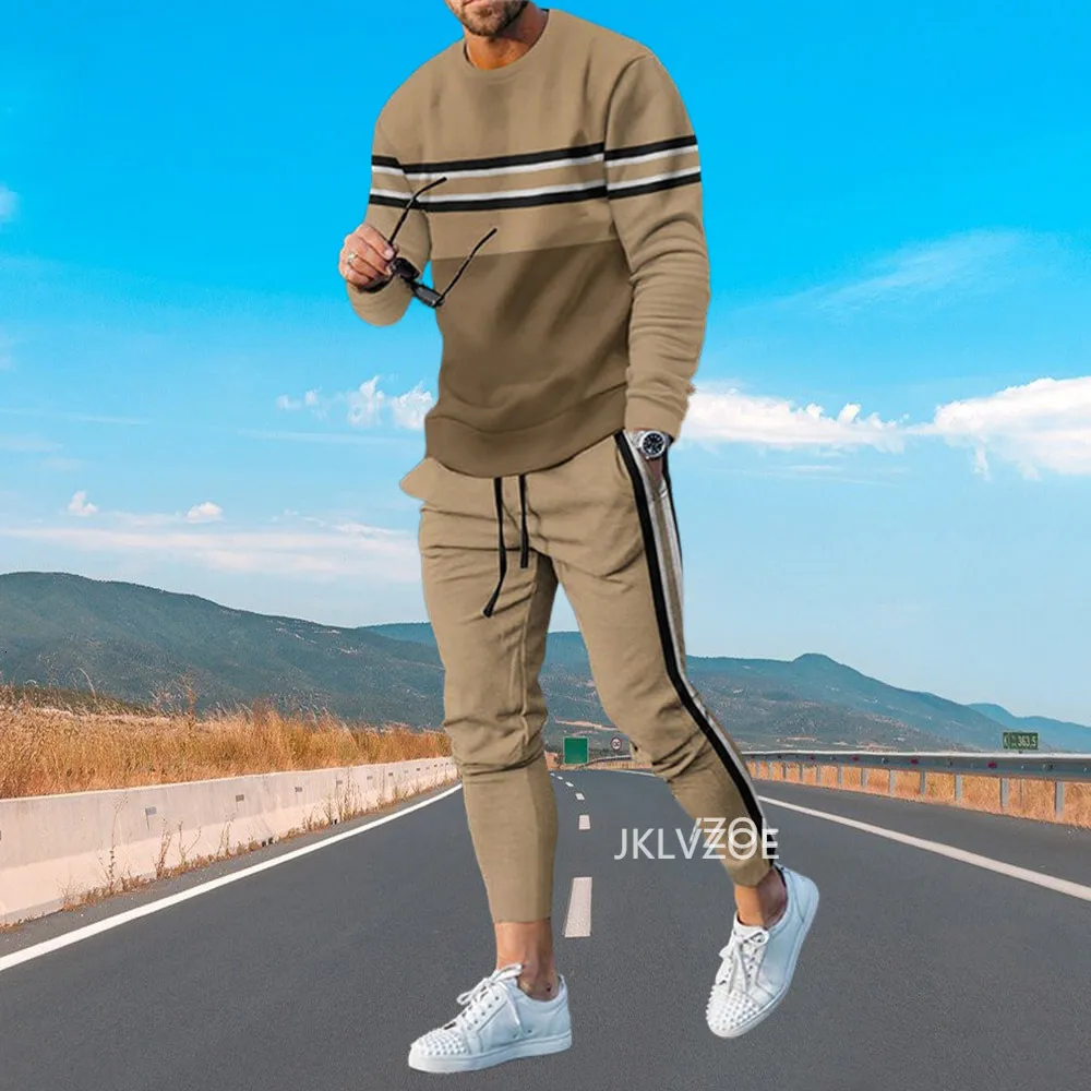 Survêtements pour hommes Vêtements d'été Mode Homme 3D Imprimé Stripe T-shirt À Manches Courtes Pantalon Long Vêtements Homme 2 Pièces Ensembles Hommes Survêtement Ensemble 230508