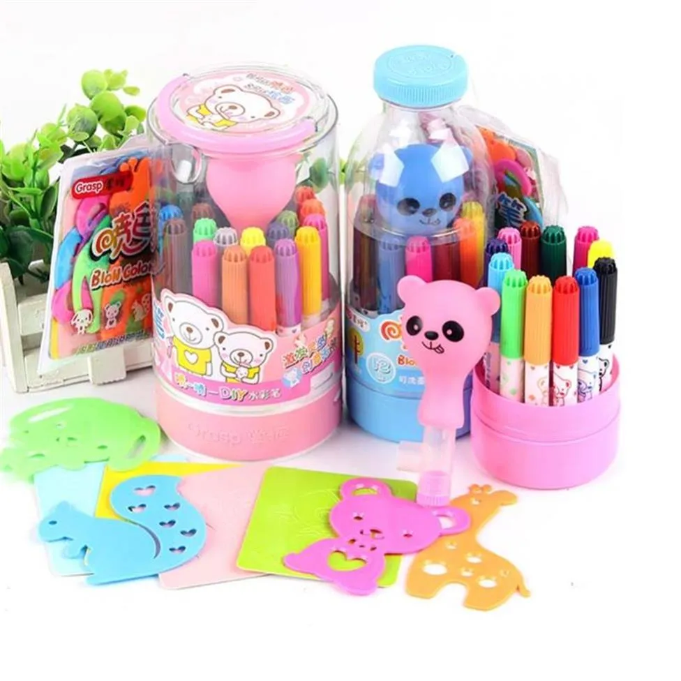 Stamp Marker For Kids Watercolor Pens Storage Case - 24 Colors (pink  Storage For Markers)