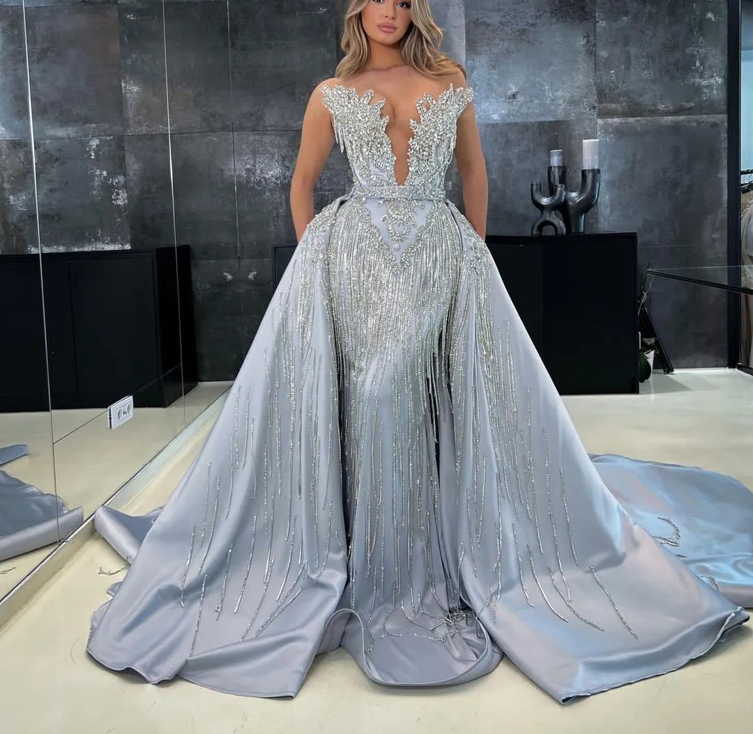 chinese dress ladies Mermaid Strapless Sweetheart Floor-length With Side Train Appliques La –  Ballbella