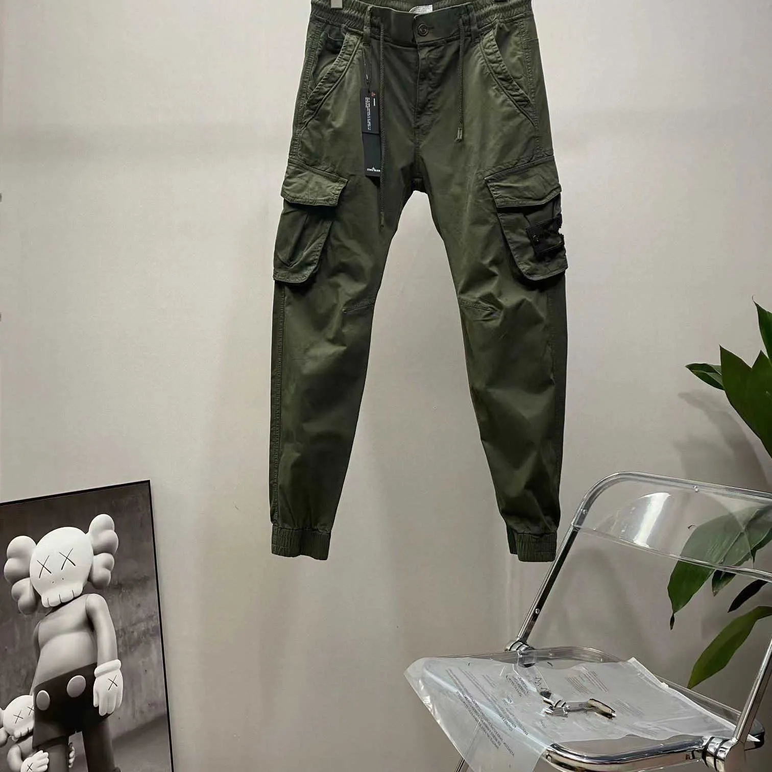 Męskie spodnie Patche Vintage Cargo Pants Designer Big Kieszonkowe spodnie Ścieżki Track Leggingi Long Sports Stones Island Cargo