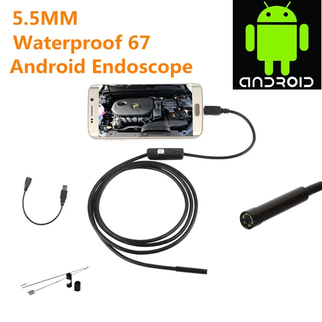 Telecamera Endoscopica Impermeabile IP67 Da 7.0/5.5 Mm 6 LED USB Regolabile Android  Telecamere Periscopio Di Ispezione Flessibile PC Telefonico Da 4,77 €