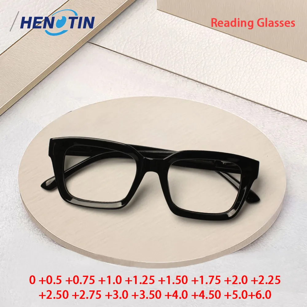 Läsglasögon 1pc överdimensionerade fyrkantiga män Kvinnor Portabla stor ram Högupplösta Presbyopia Eyeglasses Diopter 0 ~ 3,00 GAFAS 230508