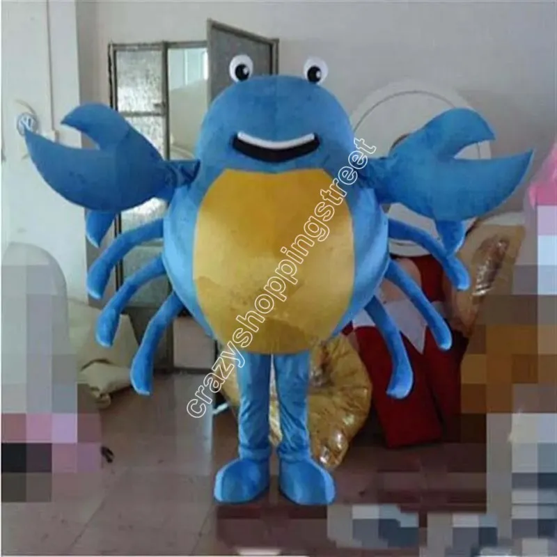 Costumes de mascotte de crabe bleu de taille adulte Déguisements de thème de dessin animé Mascotte de lycée Ad Apparel