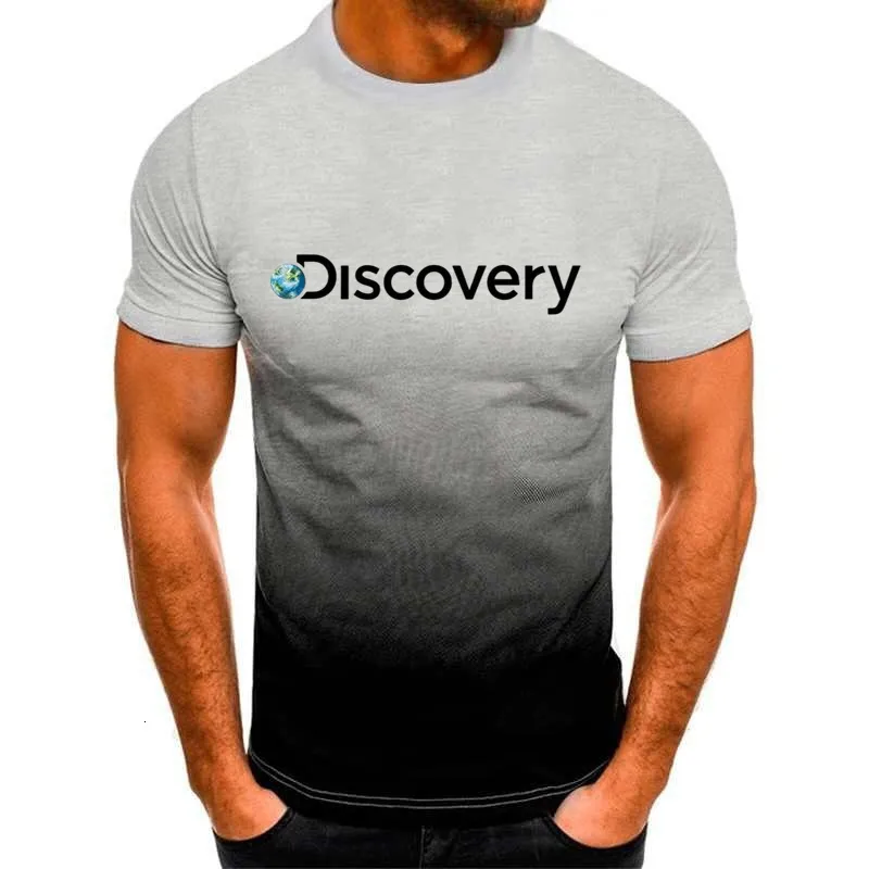 Мужская футболка летняя коллекция сплошной цветовой градиент мужская футболка с короткими рукавами летняя спортивная мода 3D-припечатки