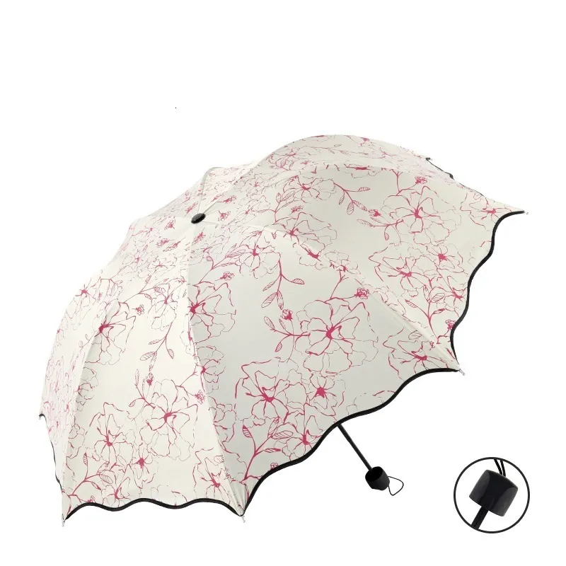 Paraguas Paraguas plegable Protección UV Parasol A prueba de viento Lluvia Señoras Princesa Paraguas Parasol Paraguas ultraligero Parasol plegable 230508