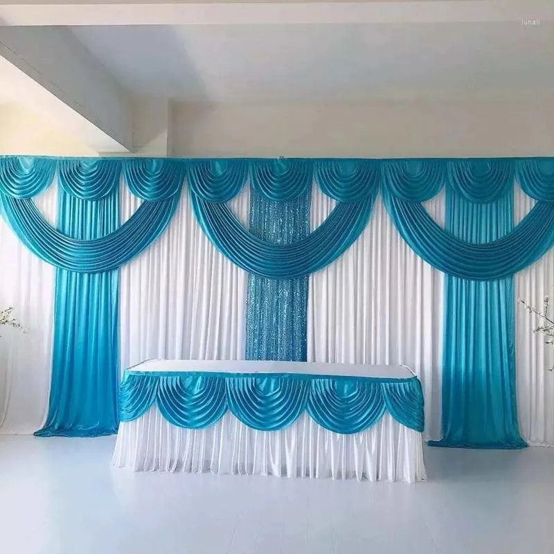 Fournitures de fête 3M x 6M, décorations de fond de scène de mariage, rideaux, conception/couleur personnalisée pour