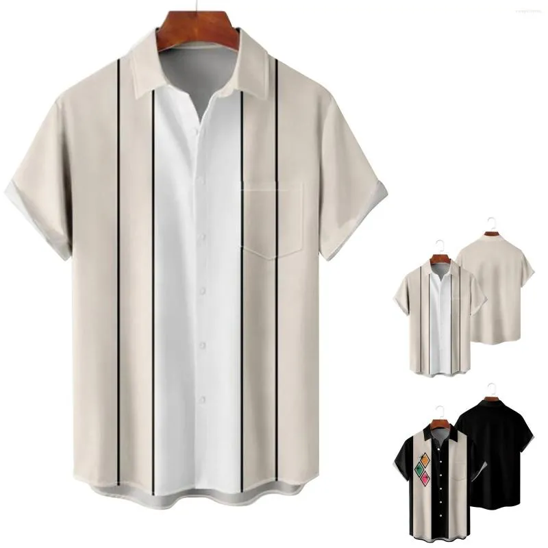 Hommes chemises décontractées hommes imprimé hawaïen à manches courtes boutonné chemise de plage surdimensionné Street Wear Blouse hauts pour printemps automne