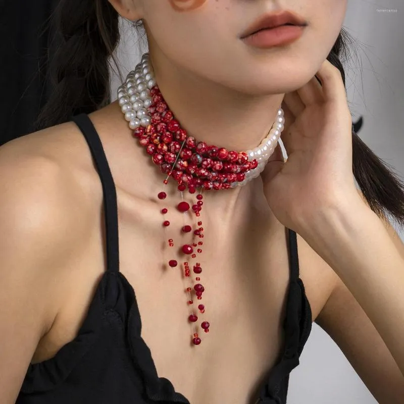 Pearl choker necklace costume store