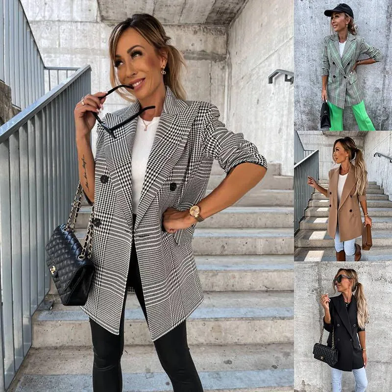 Womens Suits Black Blazer Coats Spring Autumn Casual Thin Vintage