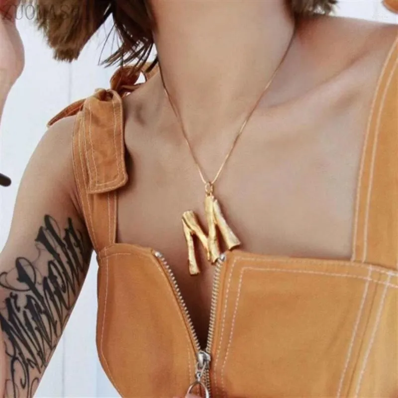 Large bamboo initial necklace on sale