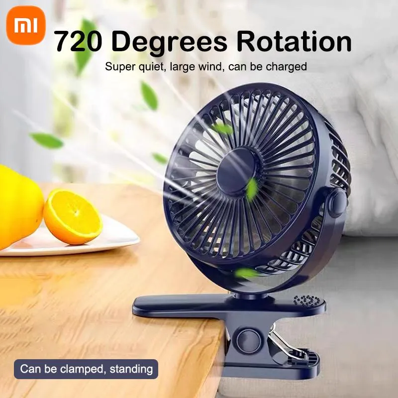 Вентиляторы Xiaomi USB Mini Wind Power Ручной зажимной вентилятор Портативный перезаряжаемый вентилятор Высококачественный студенческий вентилятор Симпатичный маленький охлаждающий вентилятор