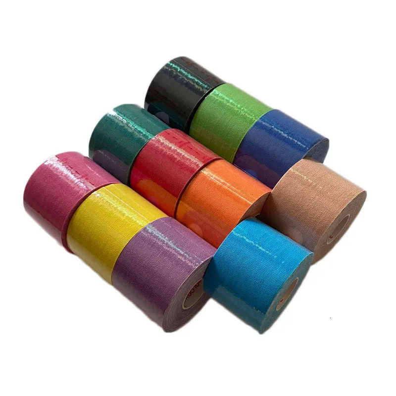 Protective Gear 5 Rolls Kinesiology Tape Athletic Recovery Self Atlesive Elastyczne bandaż sportowy Tapowanie na kostkę na ramię z tyłu winda piersi 230508