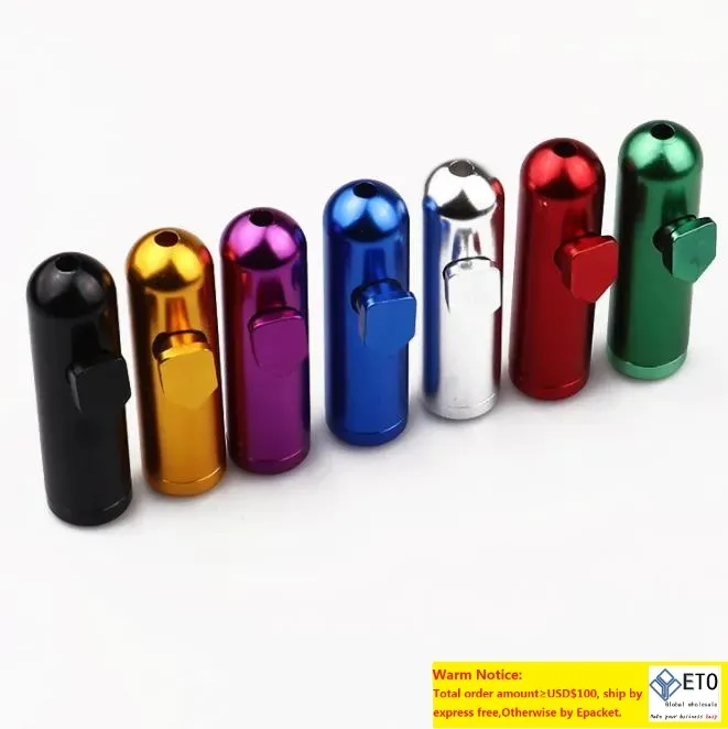 알루미늄 합금 저장 장치가있는 54mm Roundnose Bullet Snuff Bottle 밀봉 및 휴대용