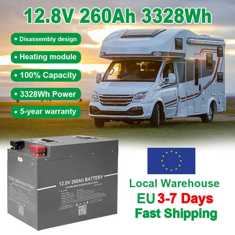 الأسهم الاتحاد الأوروبي! معفاة من الرسوم الجمركية ! حزمة بطارية LifePo4 12V 280AH BMS BMS New Grade A Lithium Iron Phosphate Batteries RV