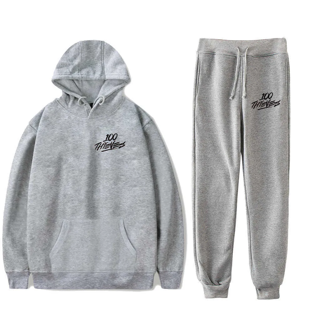 Mens 100 Thieves Black Hoodie Sweatpants Set Casual Pullover Hoodie Jogger Pants Outfit From Baofu002 Vendor 30.27 DHgate.Com