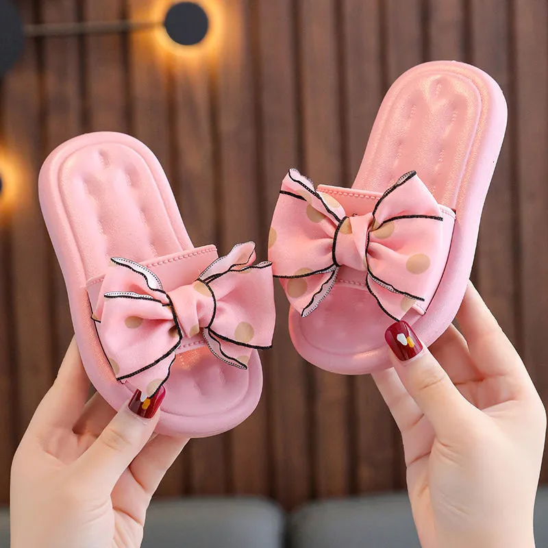 Slipper Bow Flats Open Toe Slide Sandals Non Slip Flip Flops