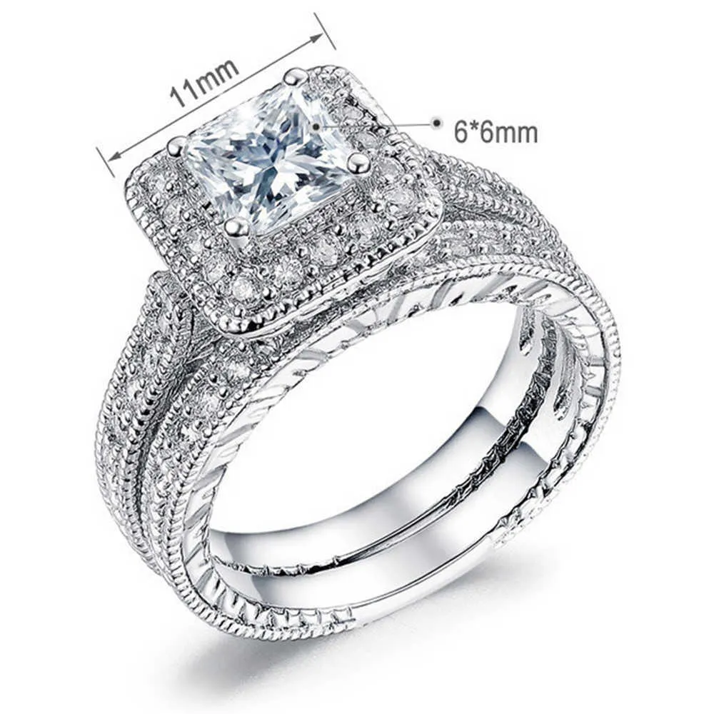 Stainless Steel CZ Zircon Gothic Wedding Ring Sets Set In Stainless Steel CZ Zircon Gothic Wedding Ring Sets Set In