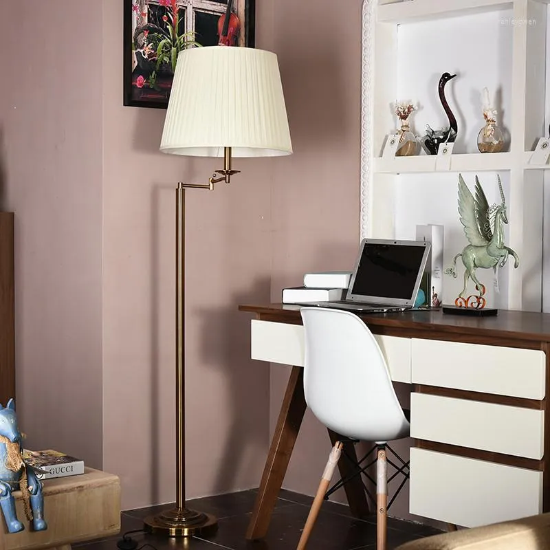 Modern Dimmable LED Homesense Floor Lamps In White Fabric For Study