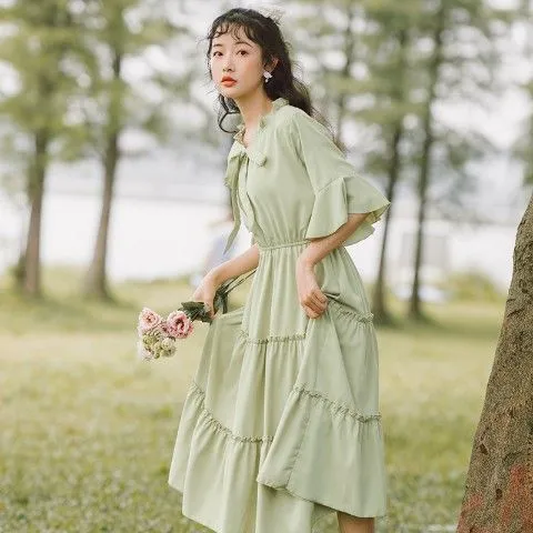 green casual midi dress Well Deserved Midi A-Line Dress  Olive Green  Rebdolls