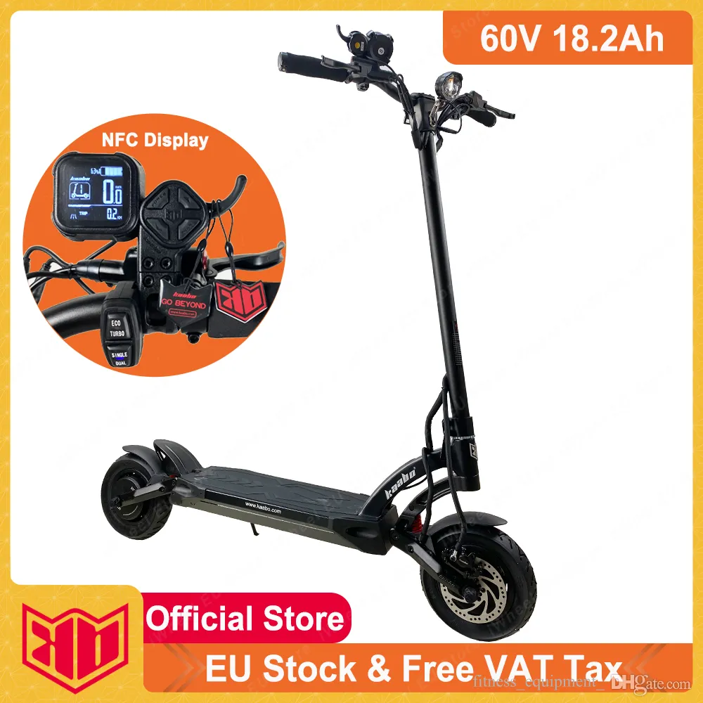 Orijinal Kaabo Mantis 10 Artı Elektrikli Scooter Kaabo NFC Ekran 60V 18.2Ah Pil Çift Motorlu 2000W Tam Yağlı Hidrolik Fren IPX5 Su Geçirmez Kurulum Farı