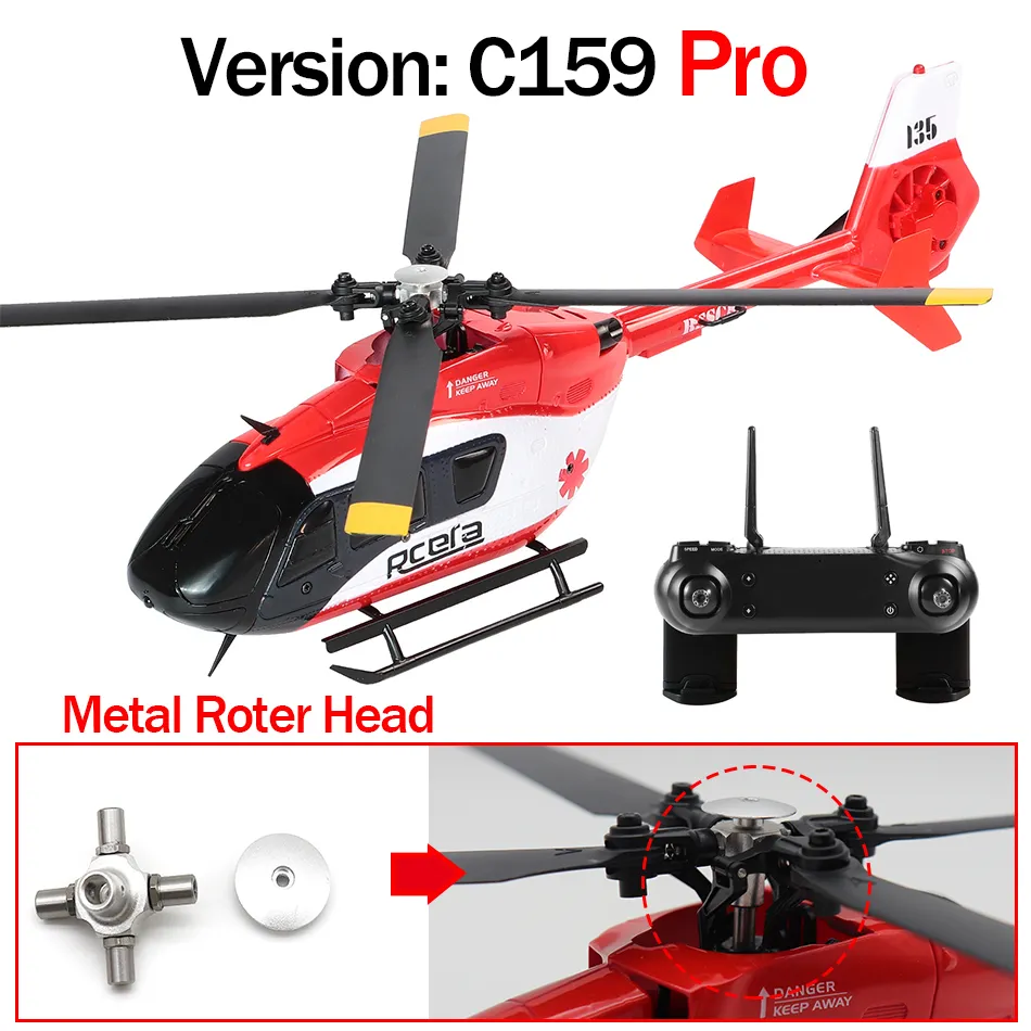 Avion Électrique/RC EC 135 Scaled 100 Size 4 Channels Gyro Stabilized RC  Helicopter For Adults Professional Beginner Remote Control Hobby Toys RTF  230509 Du 61,58 €