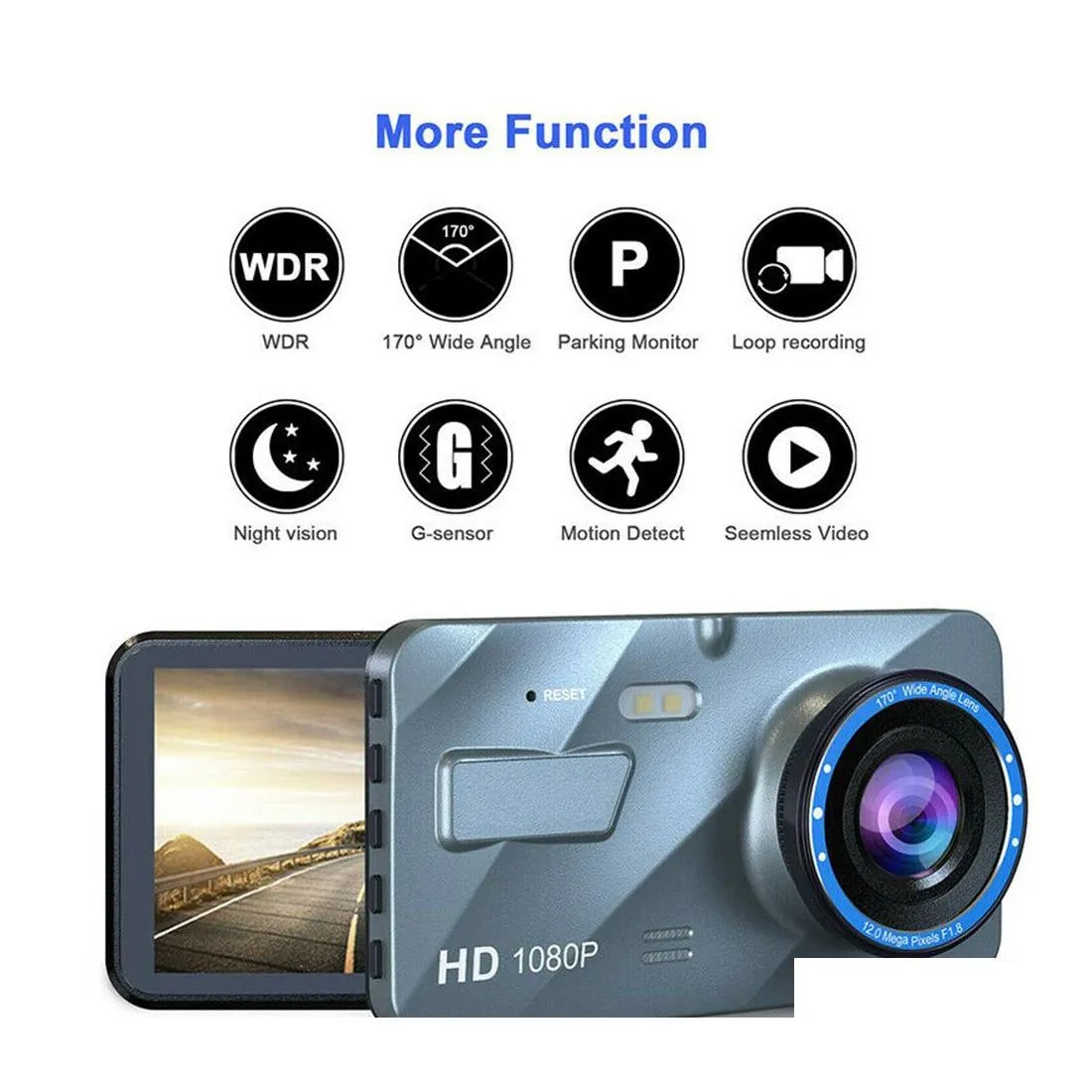 samochód DVR DVR 2,5D 1080p Dual soczewki DVR wideo rejestrator wideo kamera inteligentna gsensor tylny aparat 170 stopni Rozdzielcz