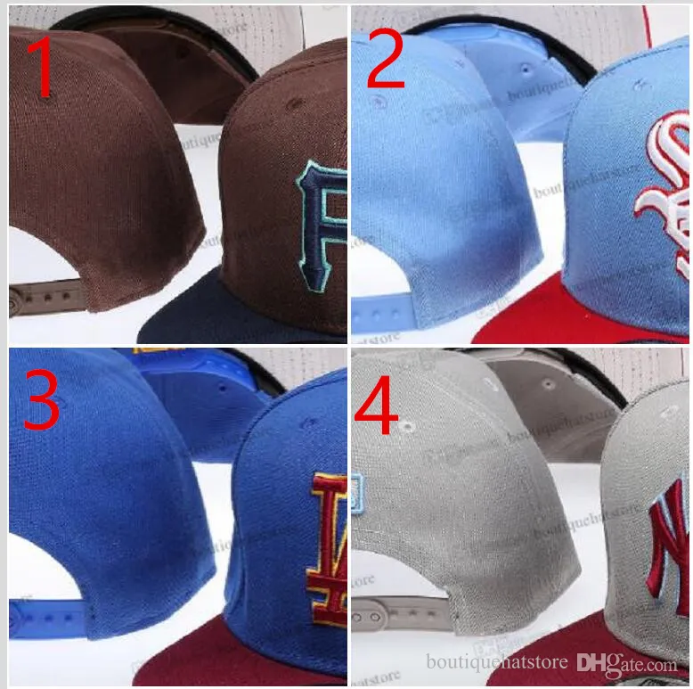 84 couleurs chapeaux de baseball snapback pour hommes bleu royal hip hop rose new york "casquettes réglables de sport chapeau jaune lettres colorées chapeau avec gris sous le bord ma9-01