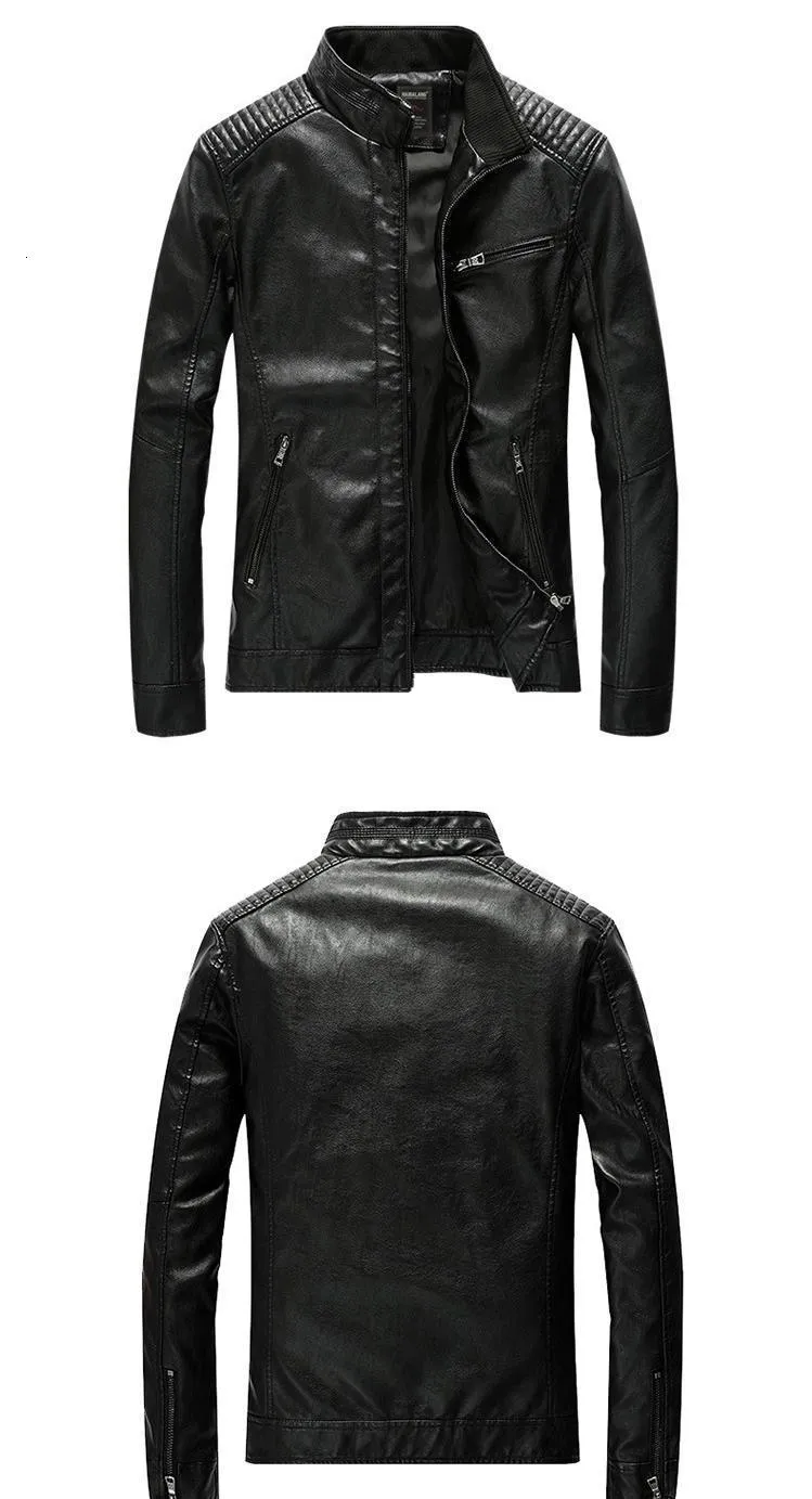 Fairylinks men's casual cheap motorcycle faux leather jacket
