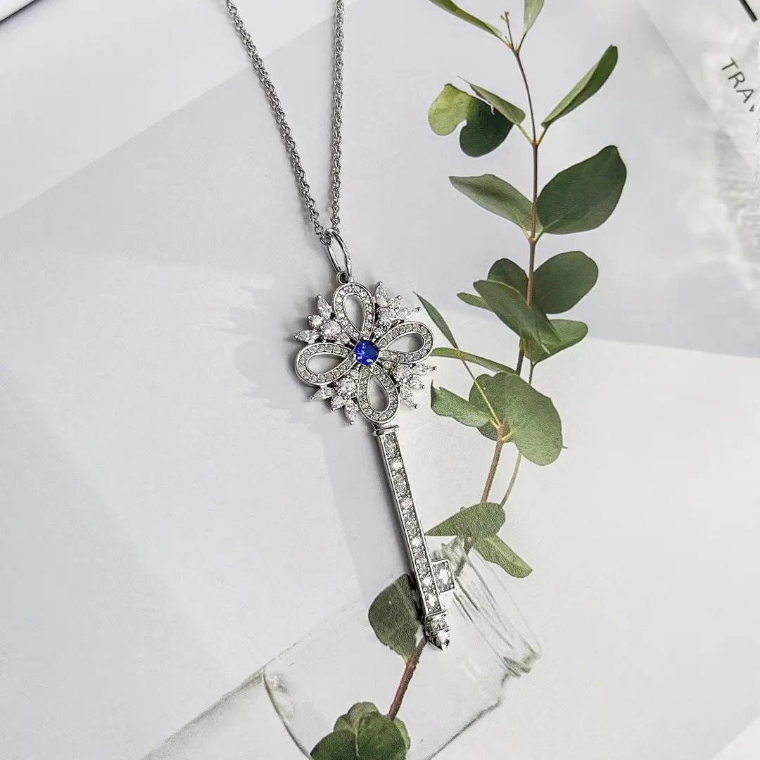 Rose Sliver Key sierlijke eerste kettingen voor vrouwen tienermeisjes moeder dochterliefhebbers goud vergulde designer sieraden diamanten feest kerstbasisbasis geschenken verjaardag cool