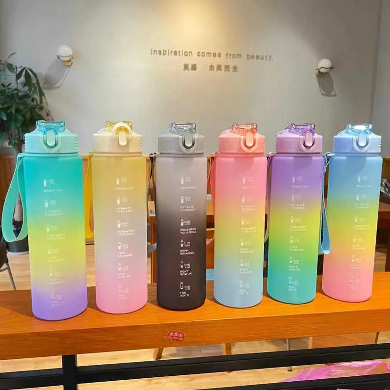Kids School Cute Water Bottle Motivational Adults Kids Drinking Water  Bottles Plastic with Time Marker Straw Sticker - China Water Bottles and  Plastic Bottle price
