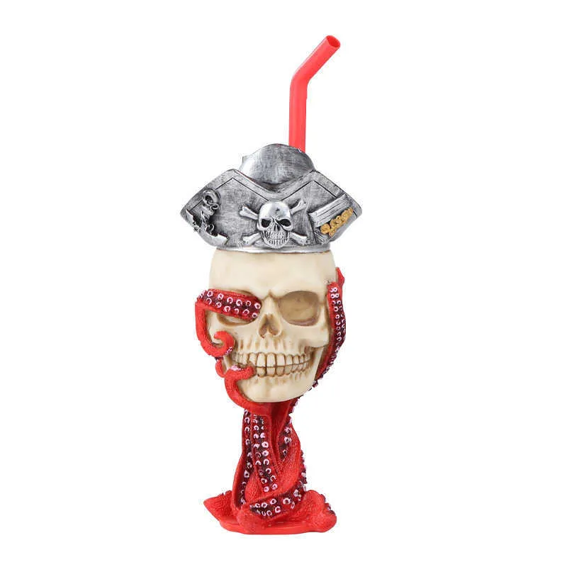 Hookahs drink cup Water Pipes skull shaped resin Dab Rig Oil Rigs herb bubbler silicone tube Mini Pipe bong best quality