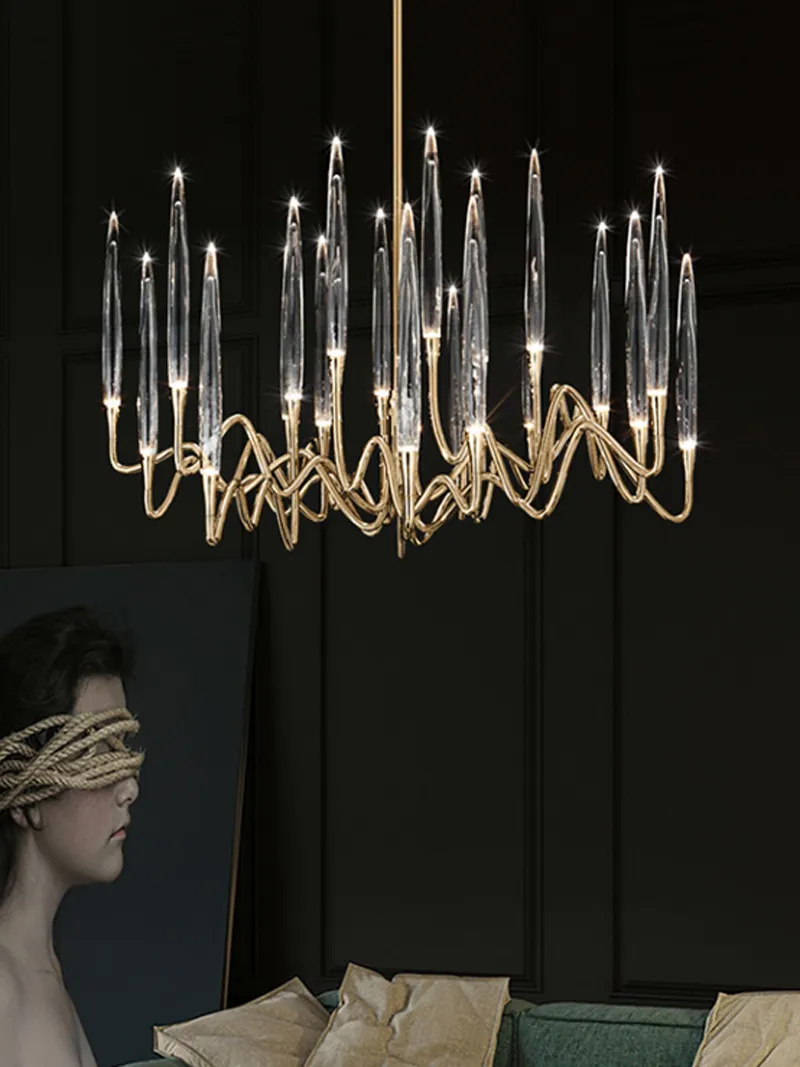 Lâmpadas de pingente de cristal de luxo francês LED LED AMERICAN MODERN CHANDELIERS LUZES PENENTES LUZS