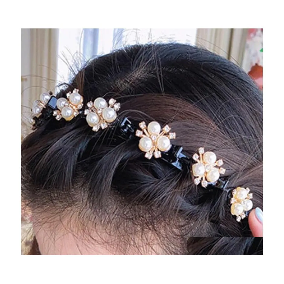 Accessoires de cheveux Enfants Hoop Bandeau Cartoon Hairpin Clip Haibands Perle Fleur Bang Fixe Doux Mignon Fille Chapeaux Drop Livraison Dhh5B