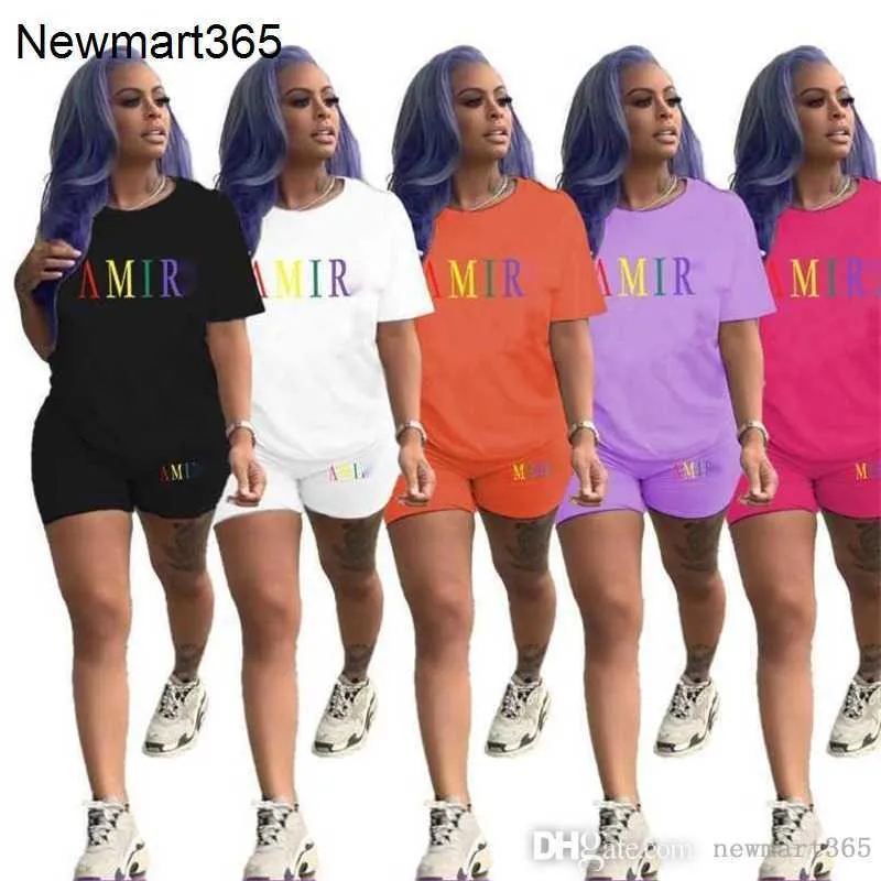 2023 Designer Femmes Survêtements Plus La Taille 3xl 4xl 5xl Deux Pièces Ensemble Lettre Imprimer T-shirt Et Shorts Ensemble Tenues De Sport