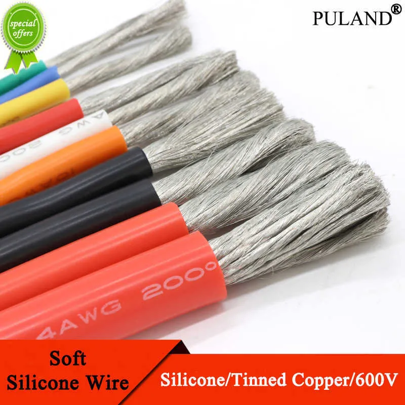 Новый 1 м/5 м на термостойкий кабель 30 28 28 24 22 20 18 16 15 14 13 12 10 AWG Ultra Soft Silicone проволока Высокая температура гибкая медь