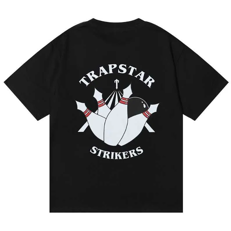 Tasarımcı Moda Giyim Tshirt Tees Trapstar Bowling Strikers Mektup Baskı Gevşek Rahat Pamuklu Yuvarlak Yaka Kısa Kollu Tshirt Trend markası Yaz Lüks Günlük S