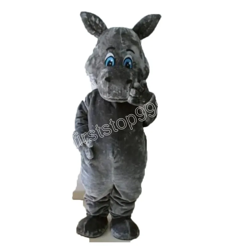 Ny Cute Hippo Cartoon Party Mascot Costumes Christmas Fancy Party Dress Cartoon Character Outfit Dräkt Vuxna storlek Carnival Easter Advertising